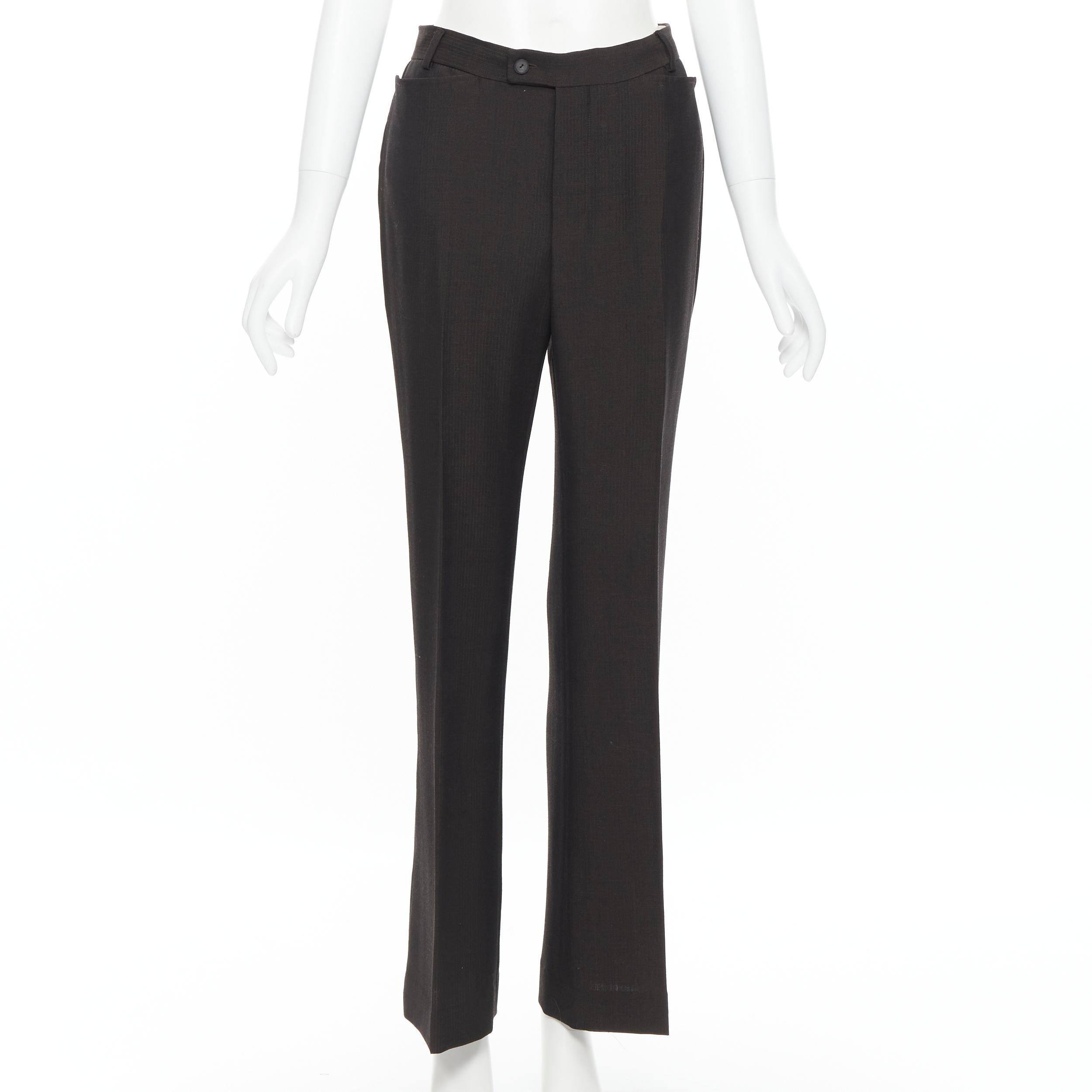 Vintage GUCCI TOM FORD 1996 Braunes Blazer-Hosen-Set aus Wolle und Mohair mit Pfeil vorne IT42 M 4