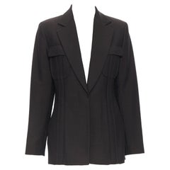 GUCCI TOM FORD Ensemble blazer et pantalon vintage en laine marron avec dos nu en mohair, taille IT 42 M, 1996