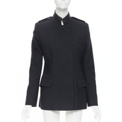 vintage GUCCI TOM FORD 2001 grey pinstripe military officer blazer set IT42 M