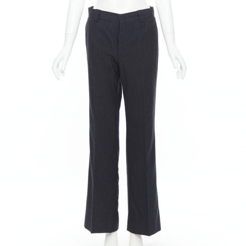 Vintage GUCCI TOM FORD 2001 Grauer minimalistischer Blazer mit Nadelstreifen im Stil eines Offiziers IT42 M im Angebot 5