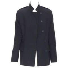 vintage GUCCI TOM FORD 2001 grey pinstripe minimal officer blazer IT42 M