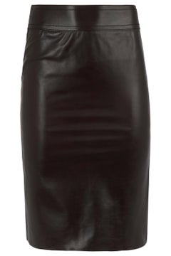 Vintage Gucci Tom Ford 2002 Brown Leather Skirt