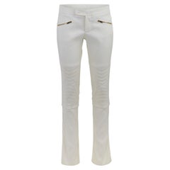 Vintage Gucci Tom Ford A/W 2003 Motor White Flared Trousers