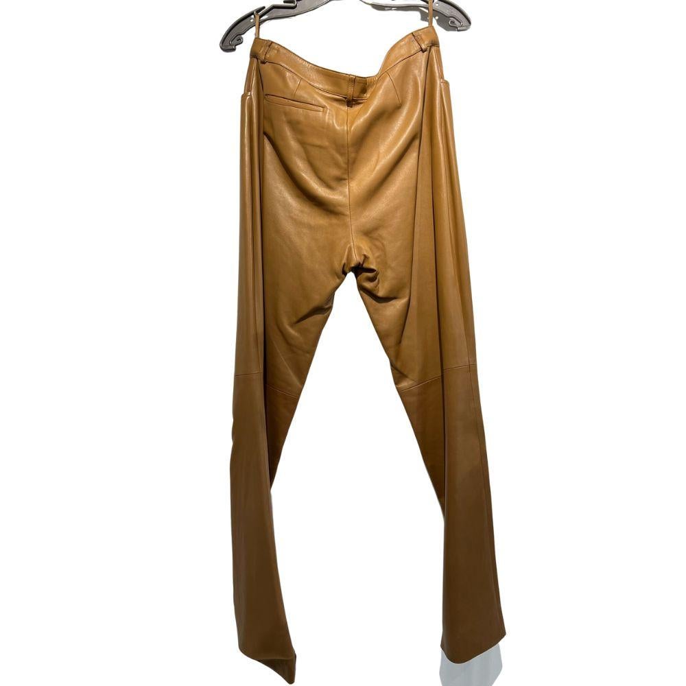 Vintage Gucci Tom Ford Bernsteinfarbene Lederhose Größe 46 im Zustand „Gut“ in Bridgehampton, NY