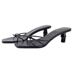Vintage Gucci Tom Ford Bamboo Heel Slip On Mules Sandals 6