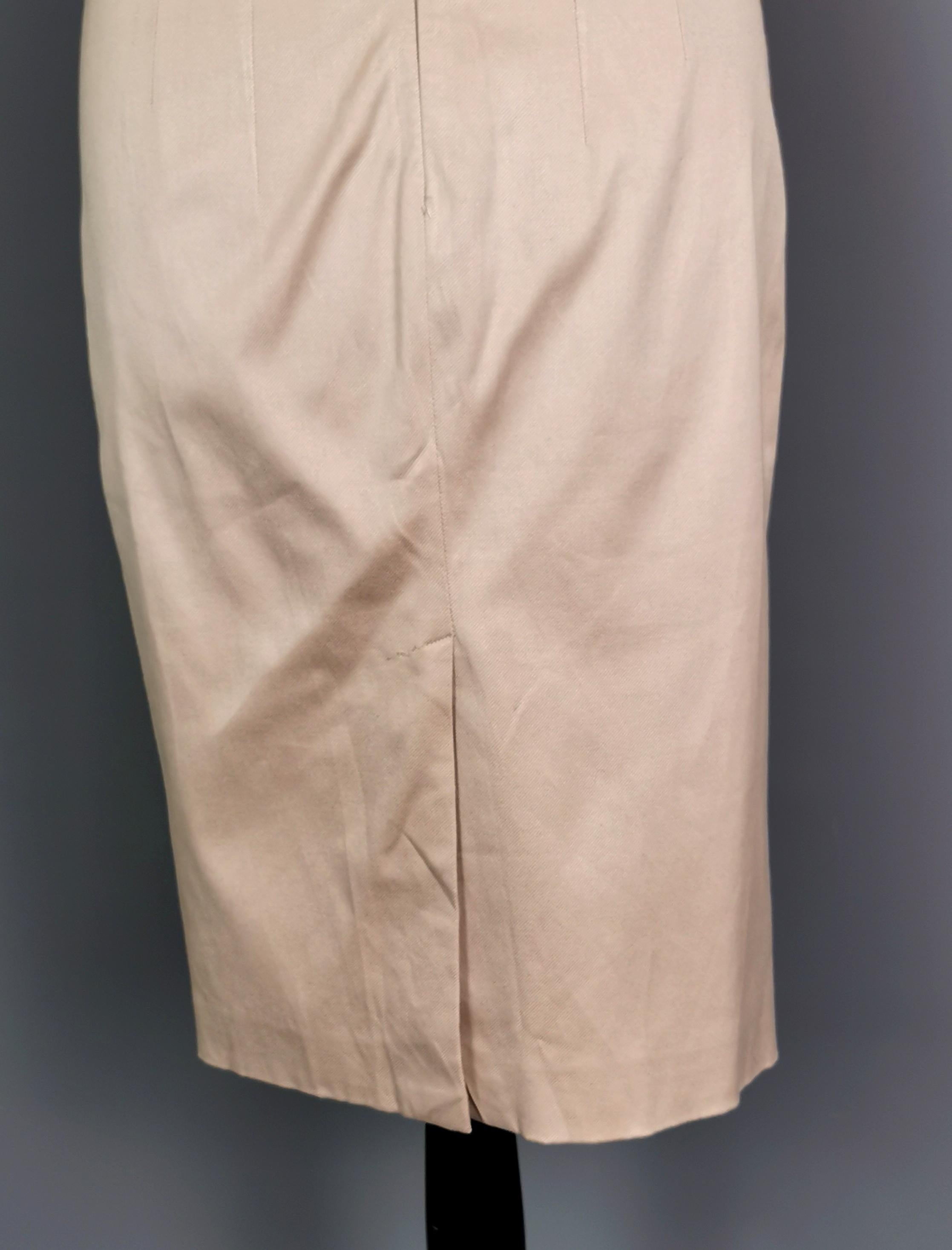 Vintage Gucci Tom Ford bamboo trim pencil skirt  For Sale 2