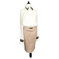 Vintage Gucci Tom Ford bamboo trim pencil skirt 