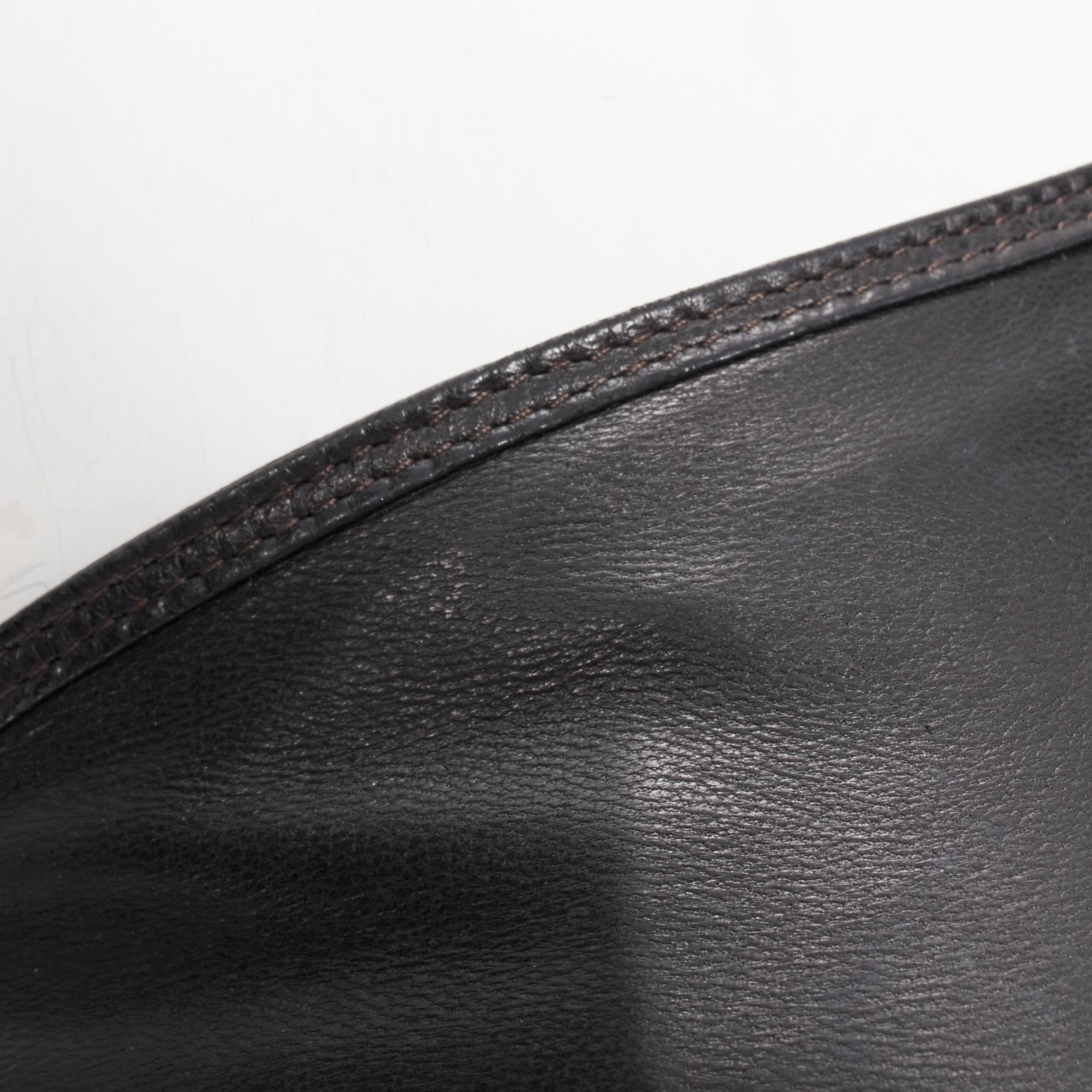 vintage GUCCI TOM FORD black leather asymmetric metal buckle mini dress IT40 2