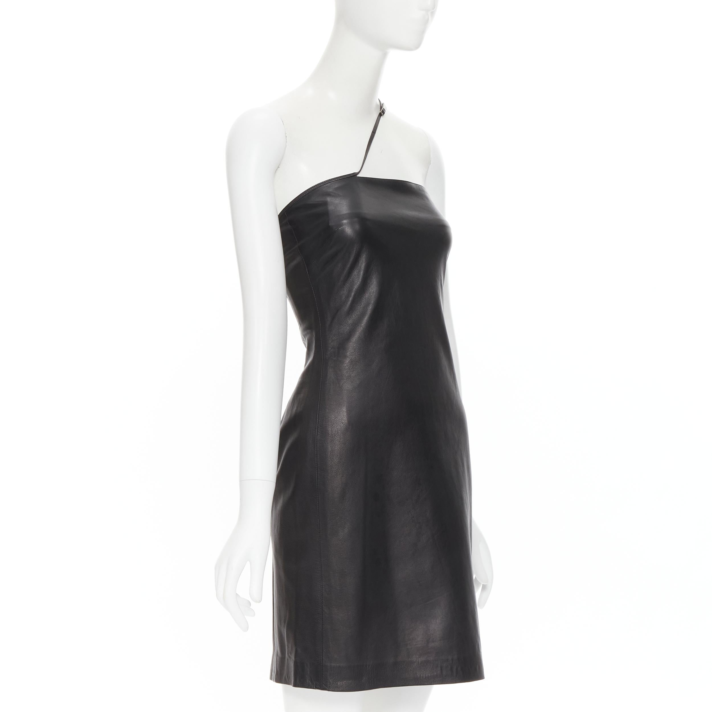 tom ford strapless leather dress