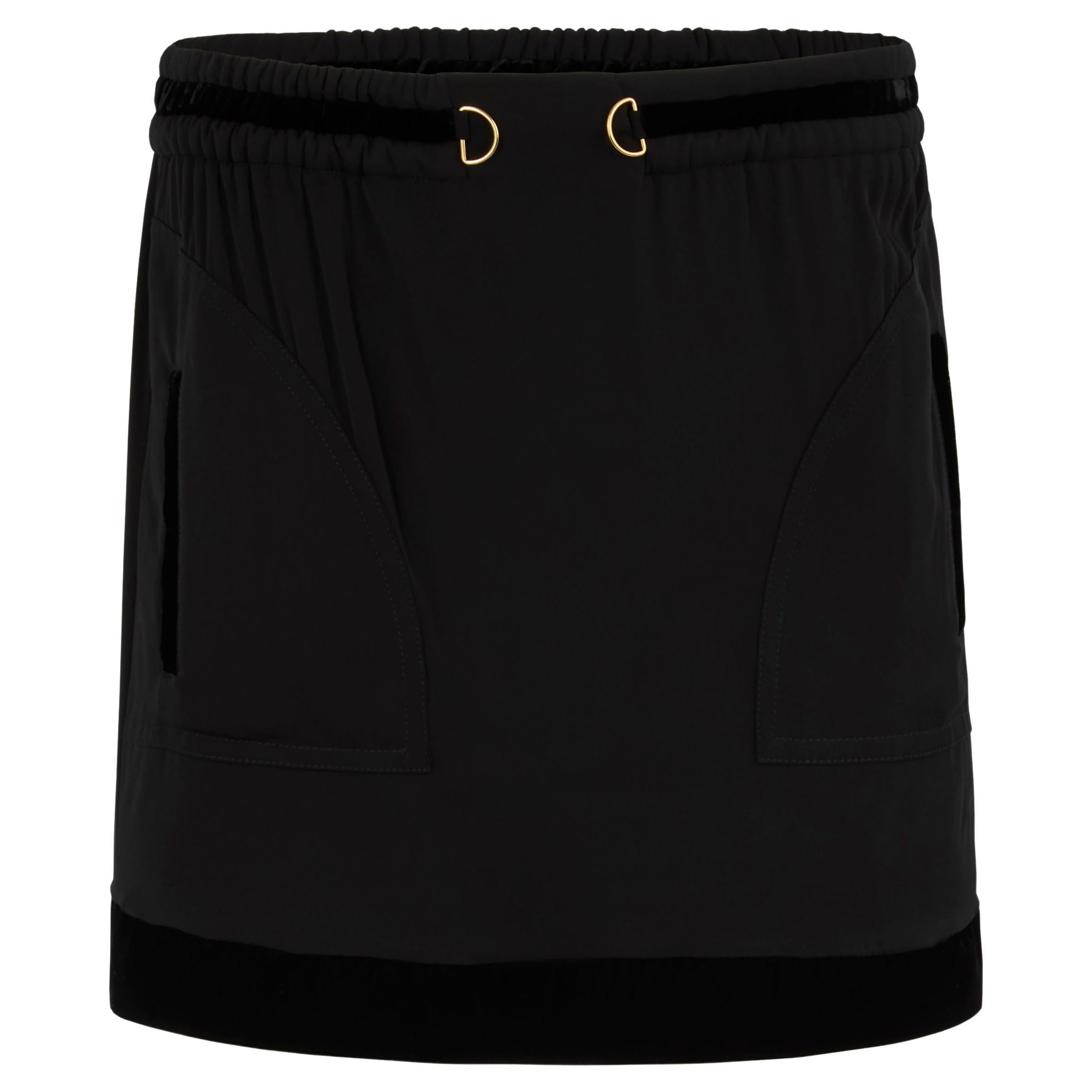 Vintage Gucci Tom Ford Black Velvet Mini Skirt