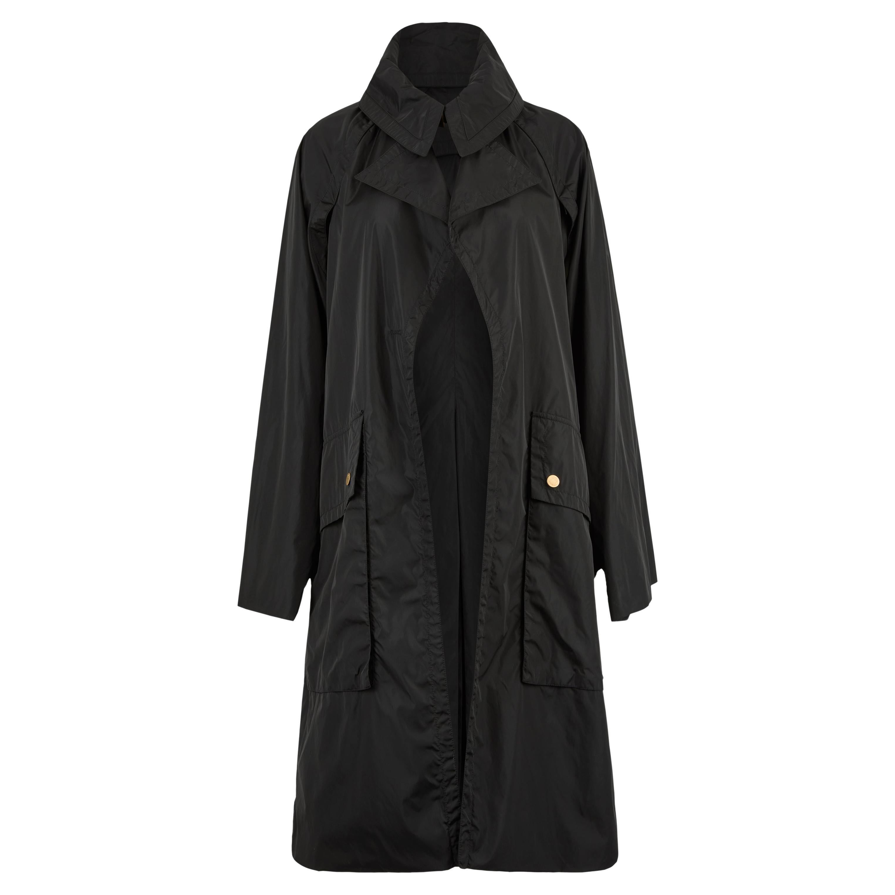 Vintage Gucci Tom Ford F/W 2003 Chaqueta larga de nailon negro