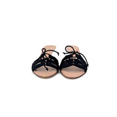 Vintage Gucci Tom Ford S/S 2004 Bow Bamboo Heel Slip On Mules Sandals 7.5