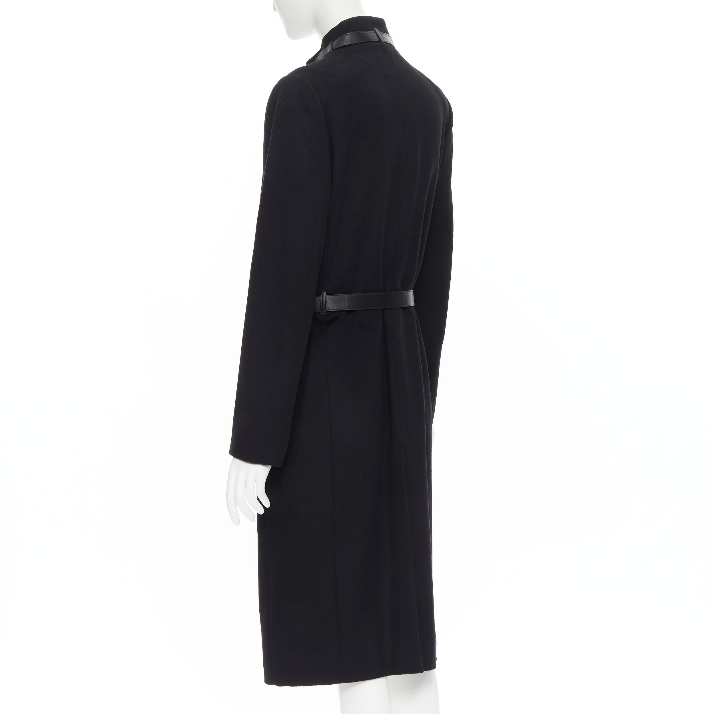 vintage GUCCI TOM FORD wool cashmere black gold zip pocket buckle coat IT42 M In Good Condition In Hong Kong, NT