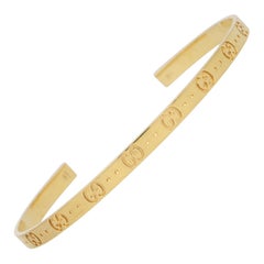 Vintage Gucci Torque Bangle Bracelet Set in 18k Yellow Gold