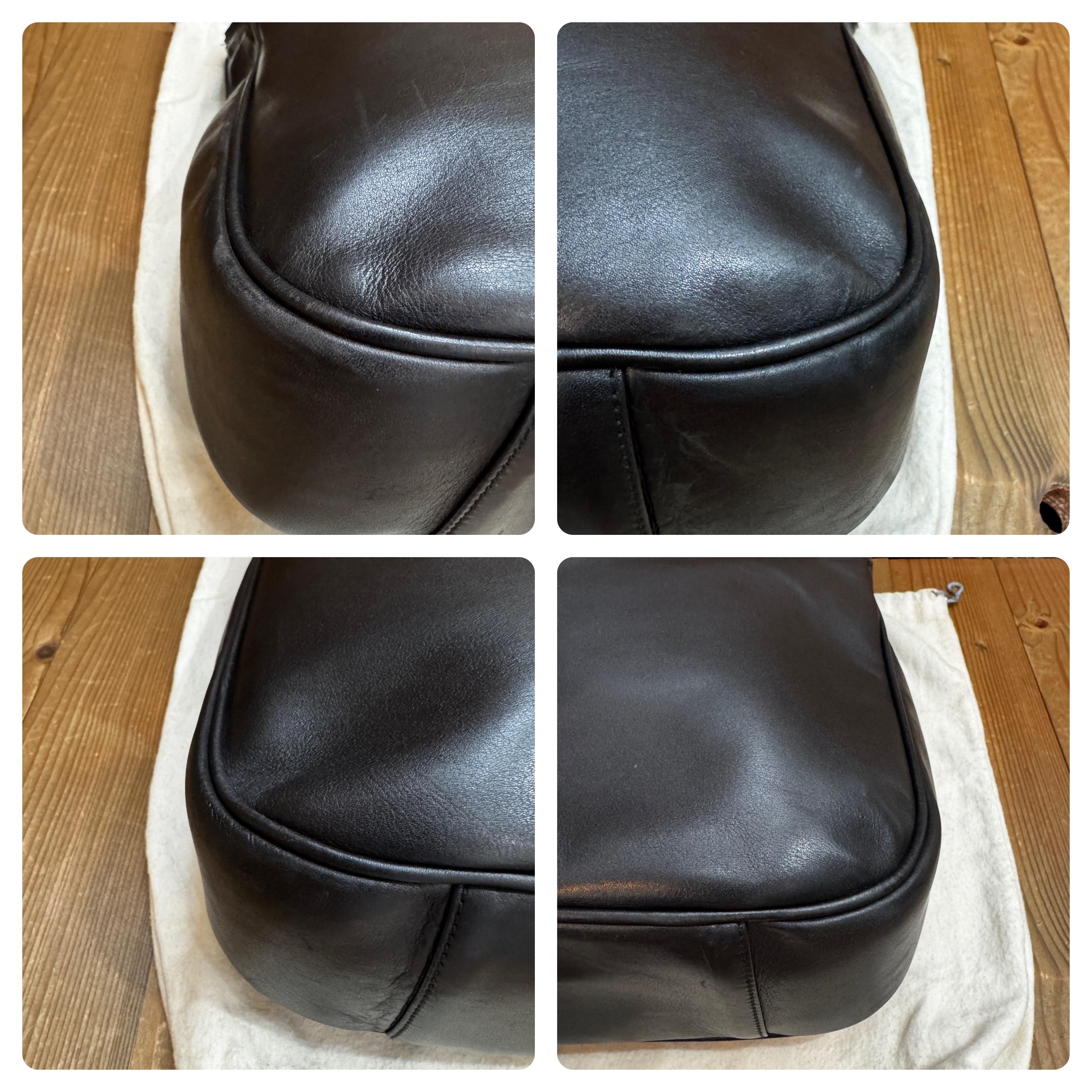 Bolso crossbody vintage de piel de bambú GUCCI negro para hombre en Bueno Estado en Bangkok, TH