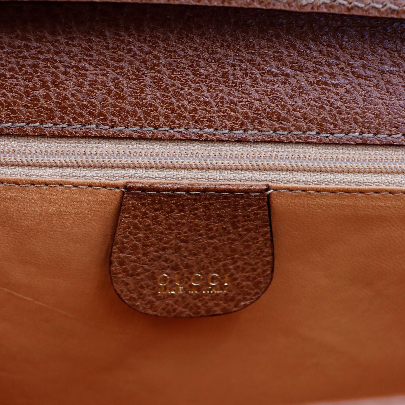 Vintage Gucci Unused Toffee Brown Crossbody Shoulder Bag With Dustbag 8