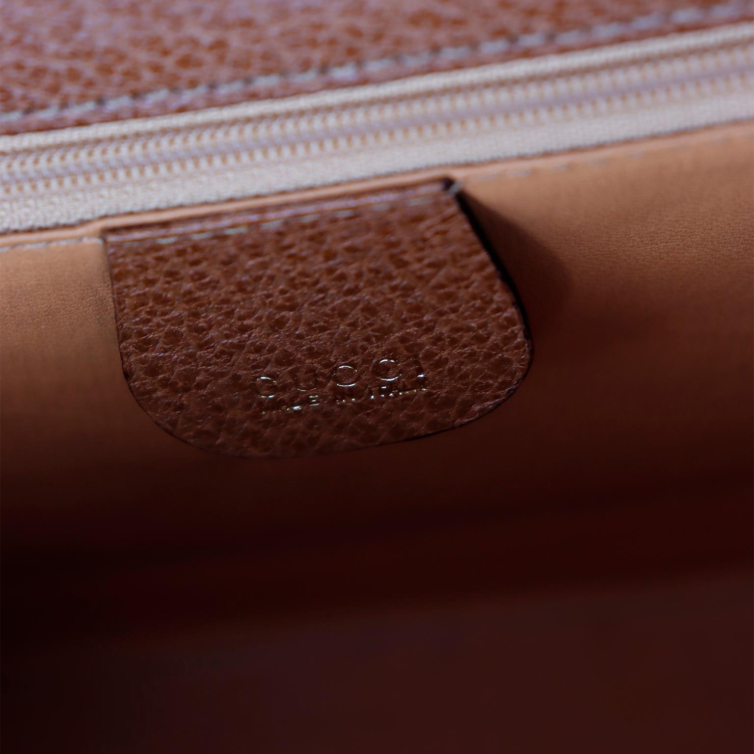 Vintage Gucci Unused Toffee Brown Crossbody Shoulder Bag With Dustbag 12