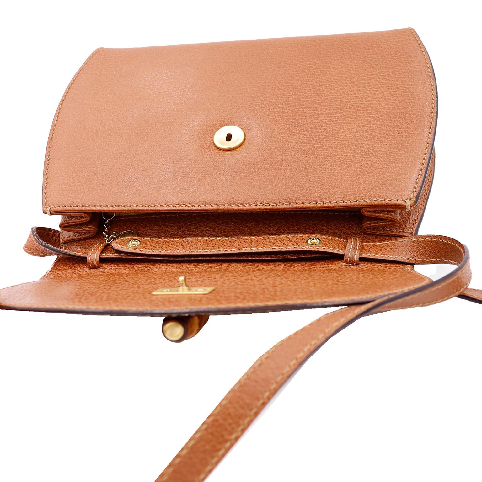 Vintage Gucci Unused Toffee Brown Crossbody Shoulder Bag With Dustbag 4