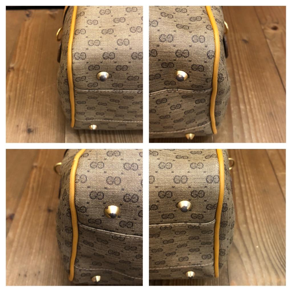 Vintage GUCCI Web Micro GG Canvas Boston Crossbody Bag Brown Small 1