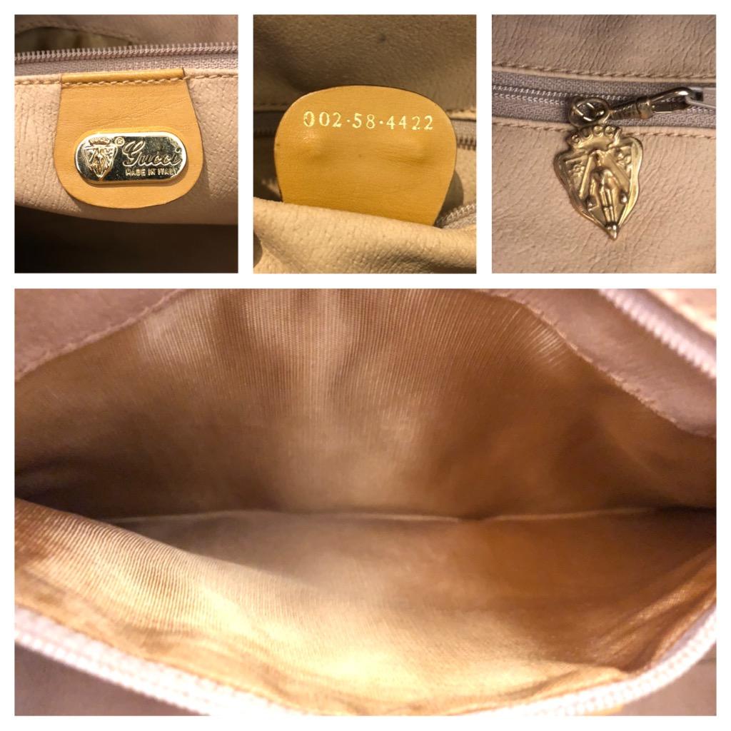 Vintage GUCCI Web Micro GG Canvas Boston Crossbody Bag Brown Small 4