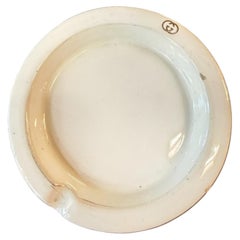 Vintage Gucci White Ceramic Ashtray with Interlocking GG Logo