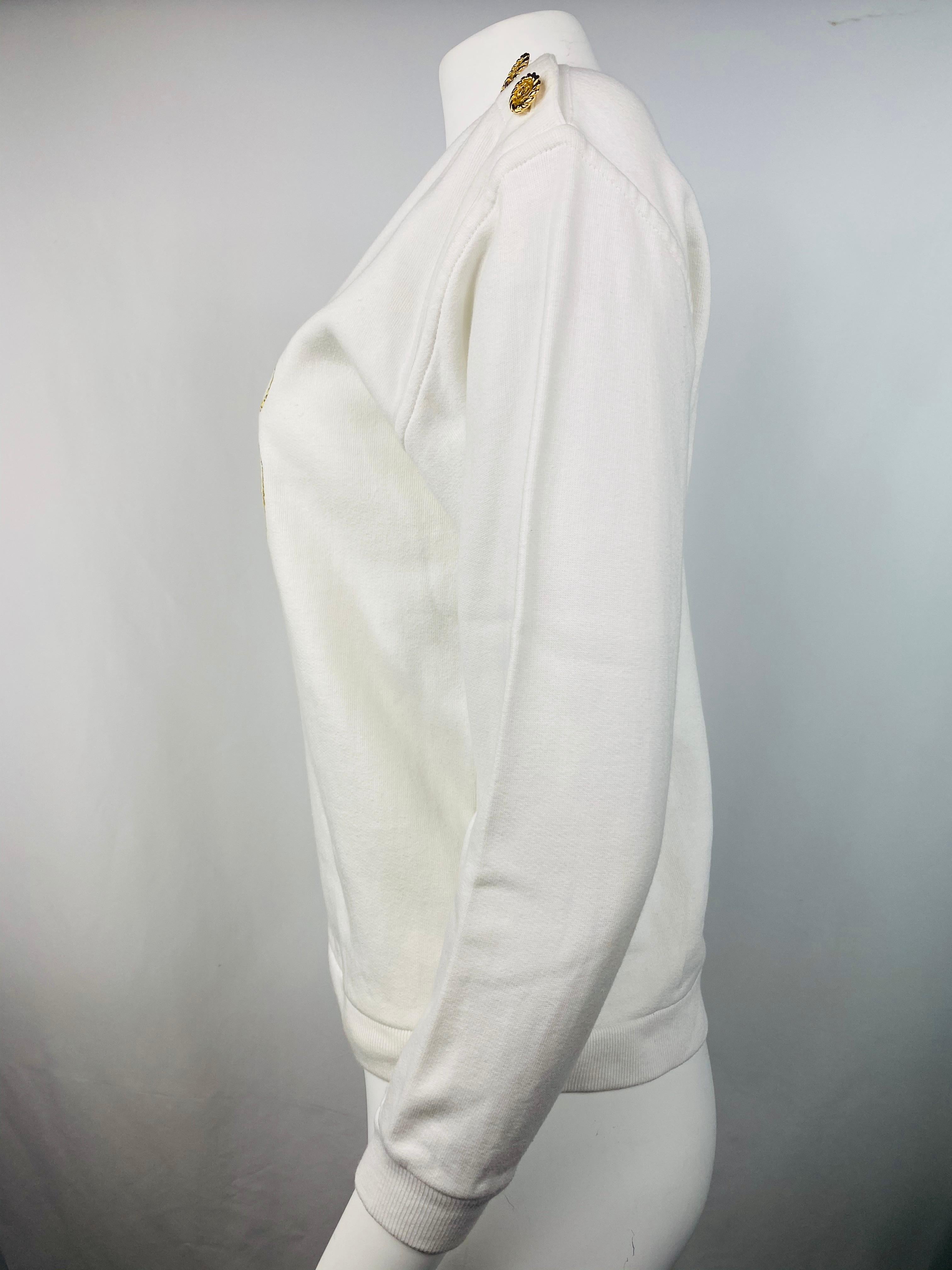 Vintage Gucci White Cotton Pullover Sweater Size S 1