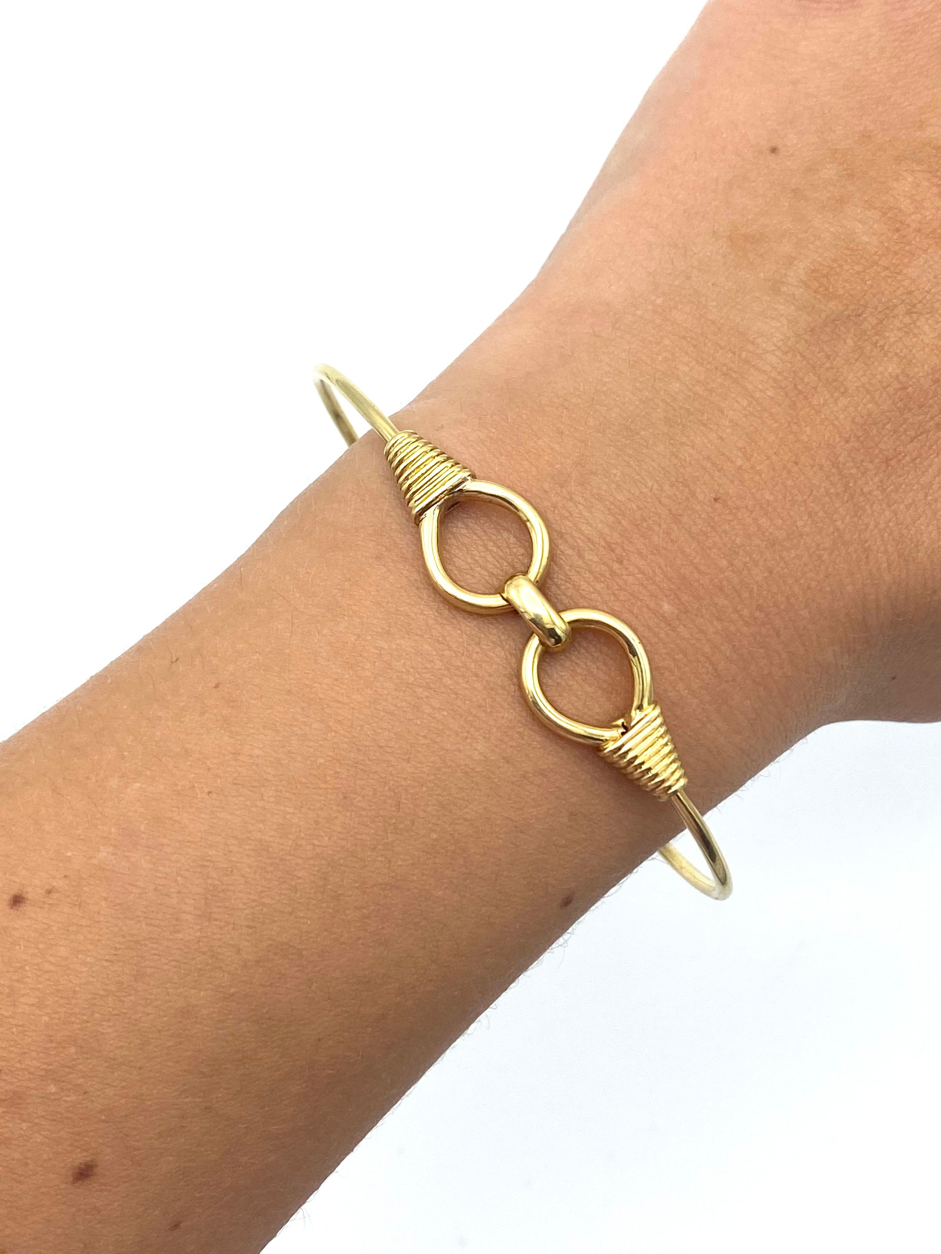 Vintage Gucci Yellow Gold Bangle Bracelet In Excellent Condition In Beverly Hills, CA