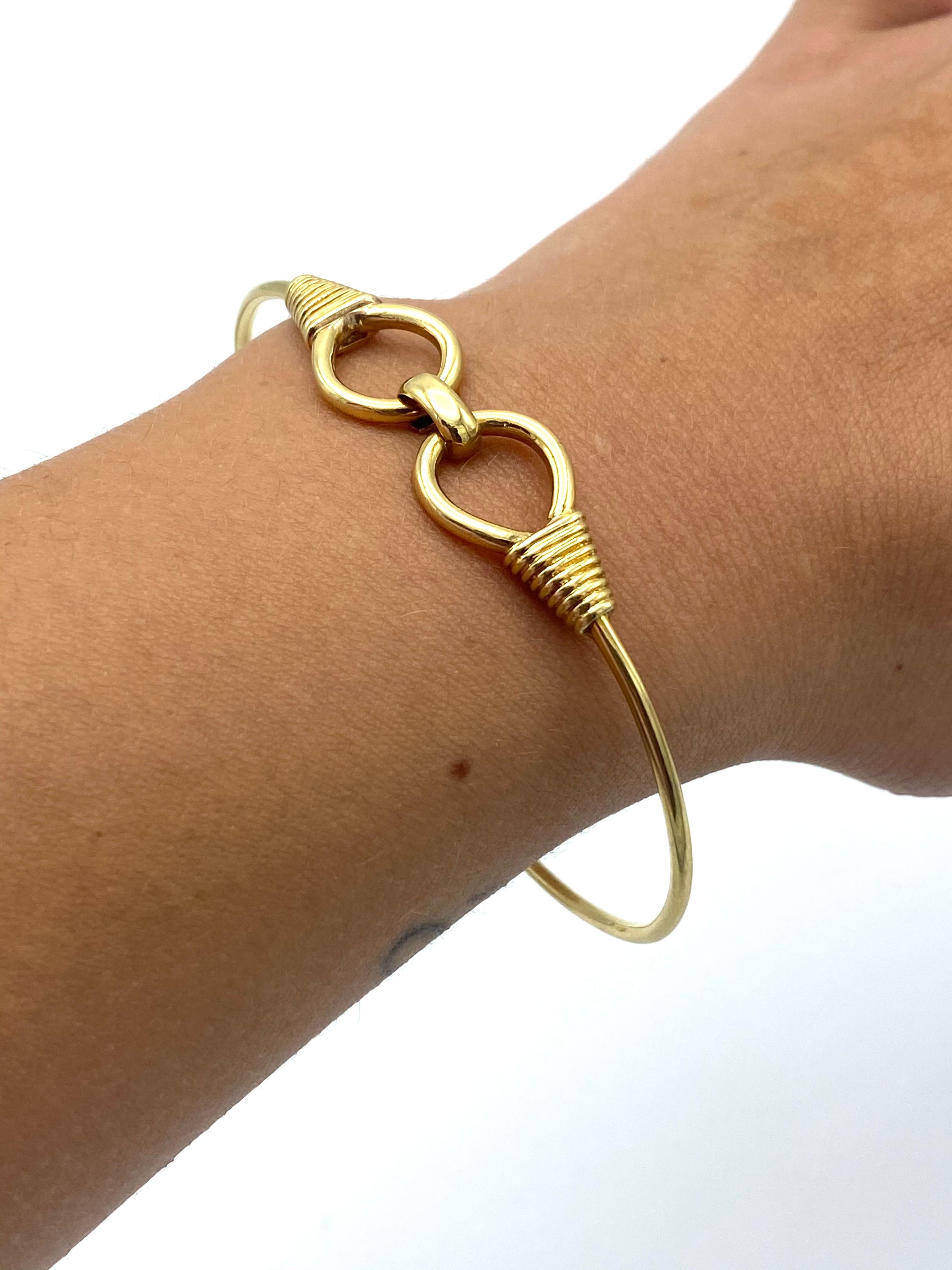 Women's or Men's Vintage Gucci Yellow Gold Bangle Bracelet