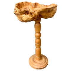 Mesa de pedestal vintage Gueridon de raíz de abedul Suecia