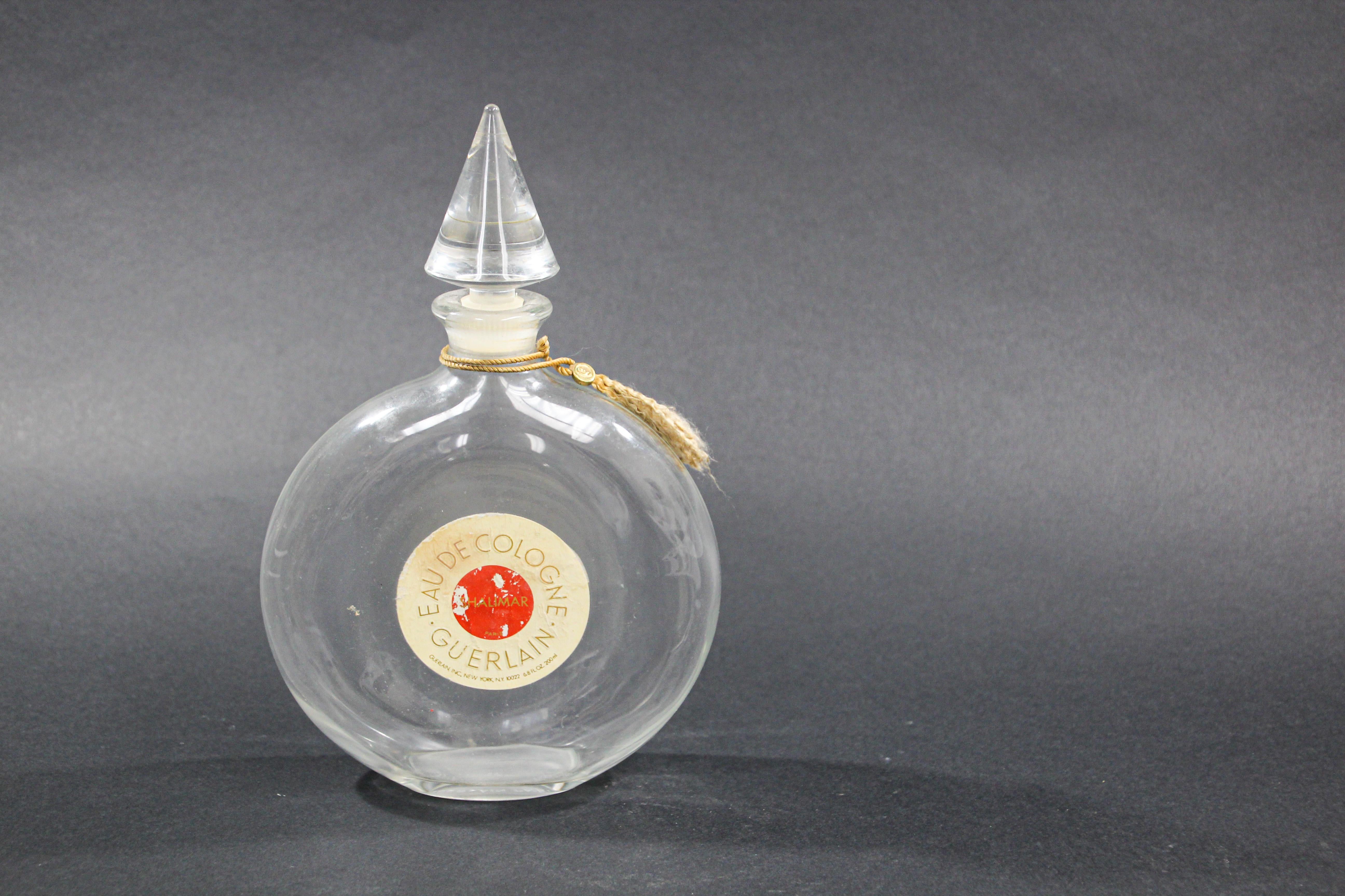 Folk Art Vintage Guerlain Shalimar Cologne Perfume Bottle Collectible For Sale