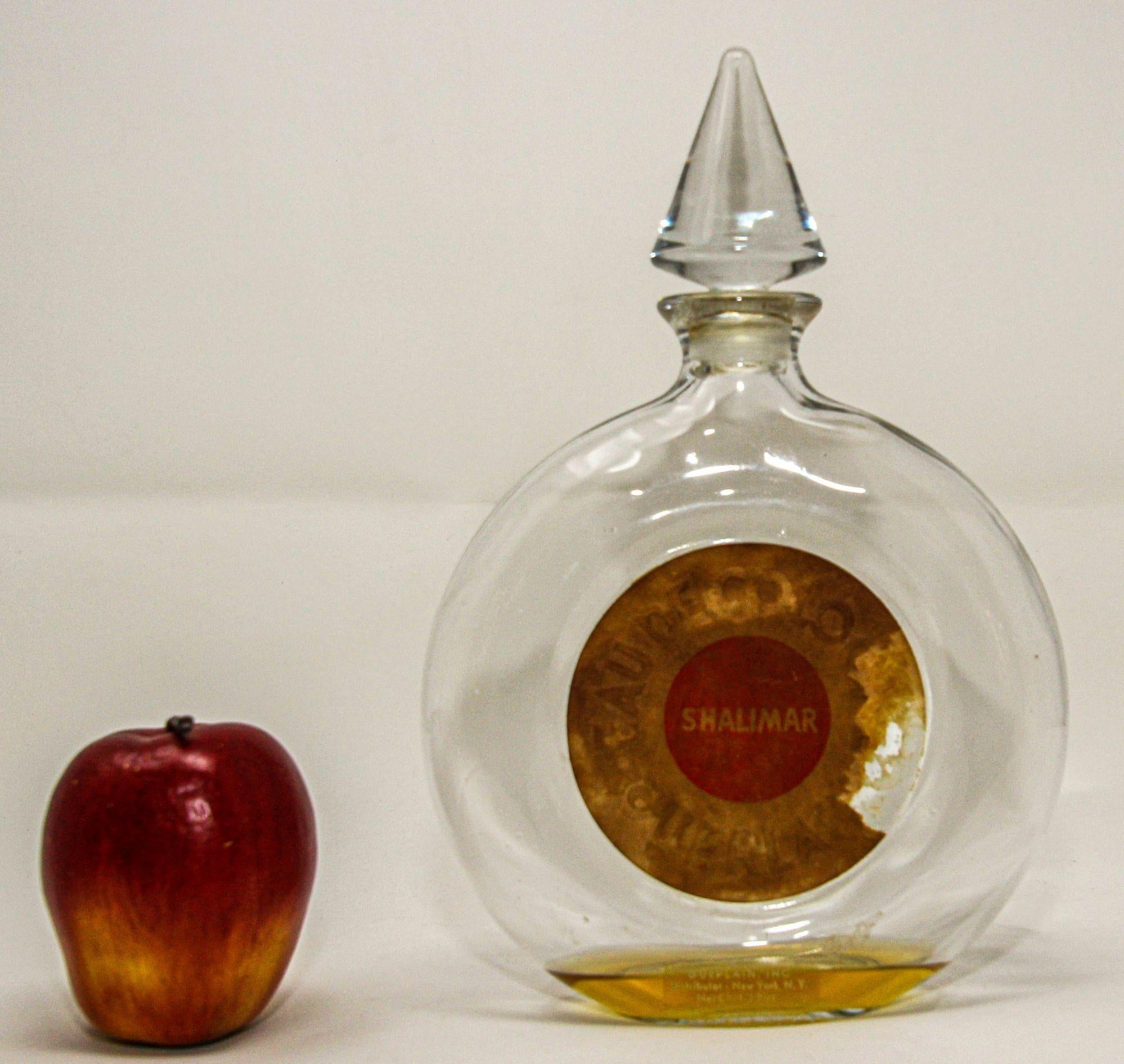 Vintage Guerlain Shalimar Cologne Perfume Bottle Large Collectible Paris France For Sale 4