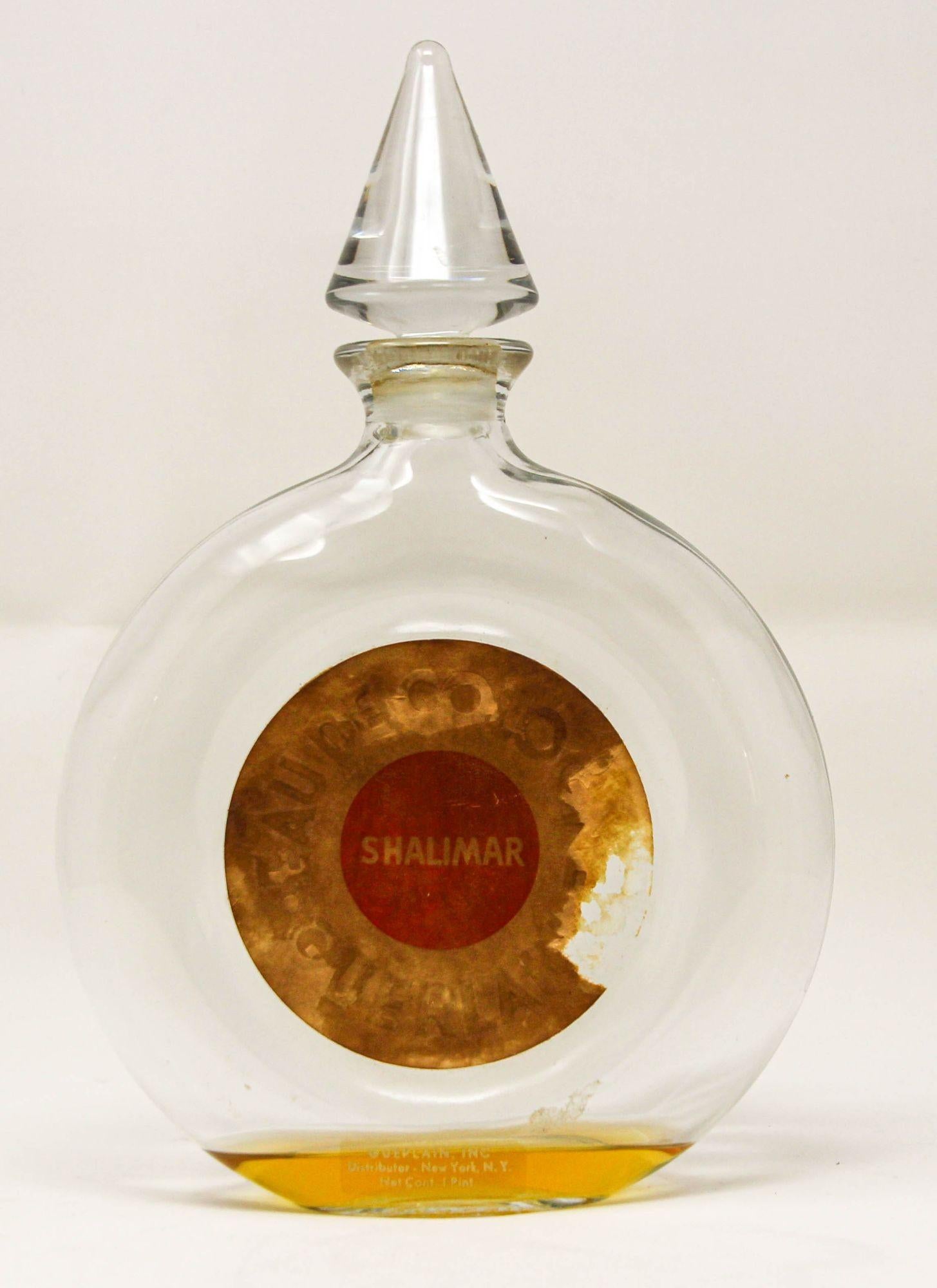 Vintage Guerlain Shalimar Cologne Perfume Bottle Large Collectible Paris France For Sale 5