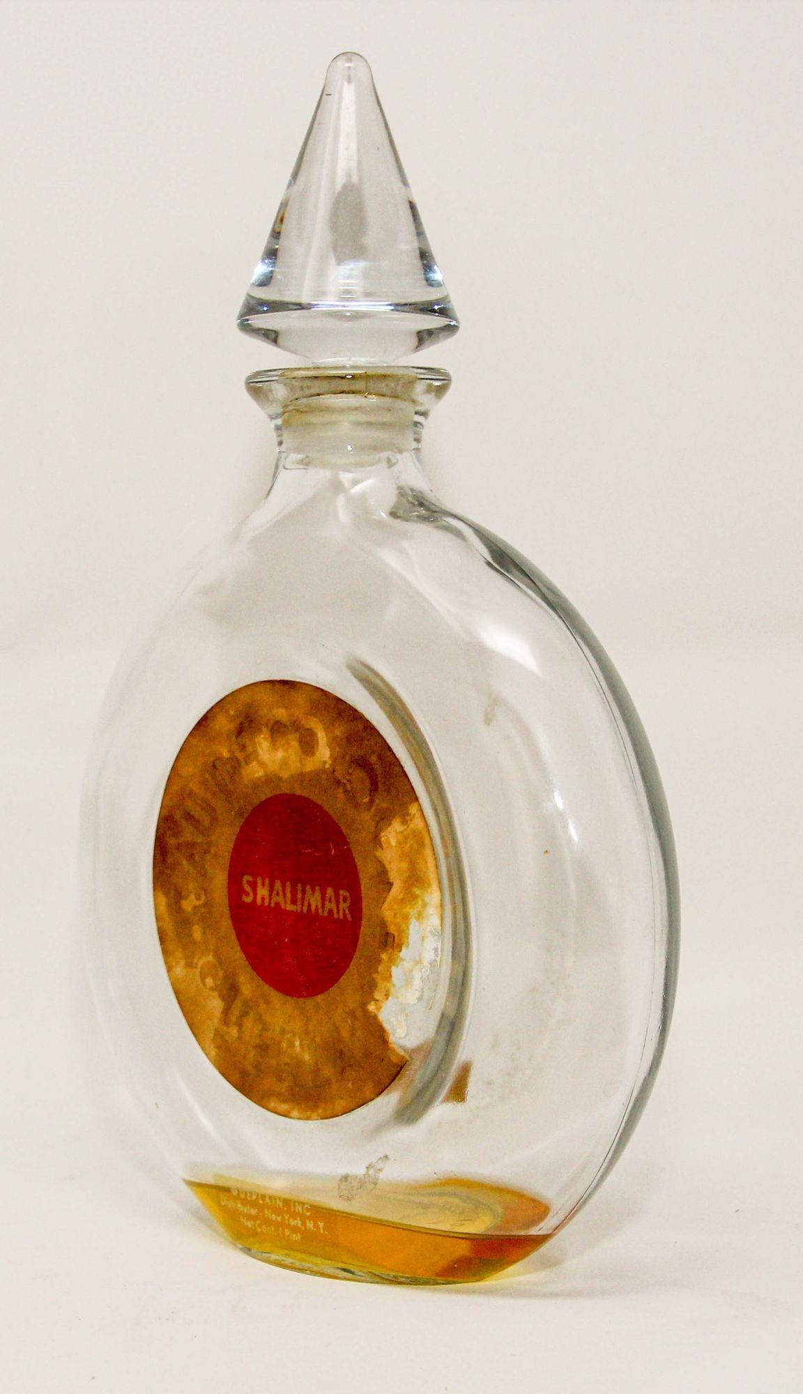French Provincial Vintage Guerlain Shalimar Cologne Perfume Bottle Large Collectible Paris France For Sale