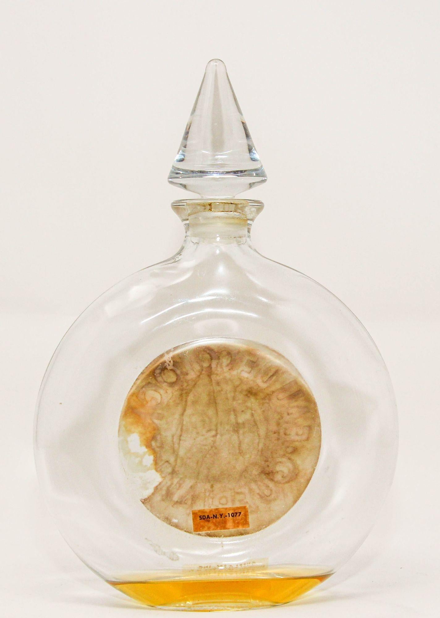Verre Grand flacon de parfum Cologne vintage de Guerlain Shalimar de collection Paris France en vente