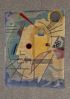Vintage Guggenheim Arts Collection After Wassily Kandinsky Large Room Art Rug