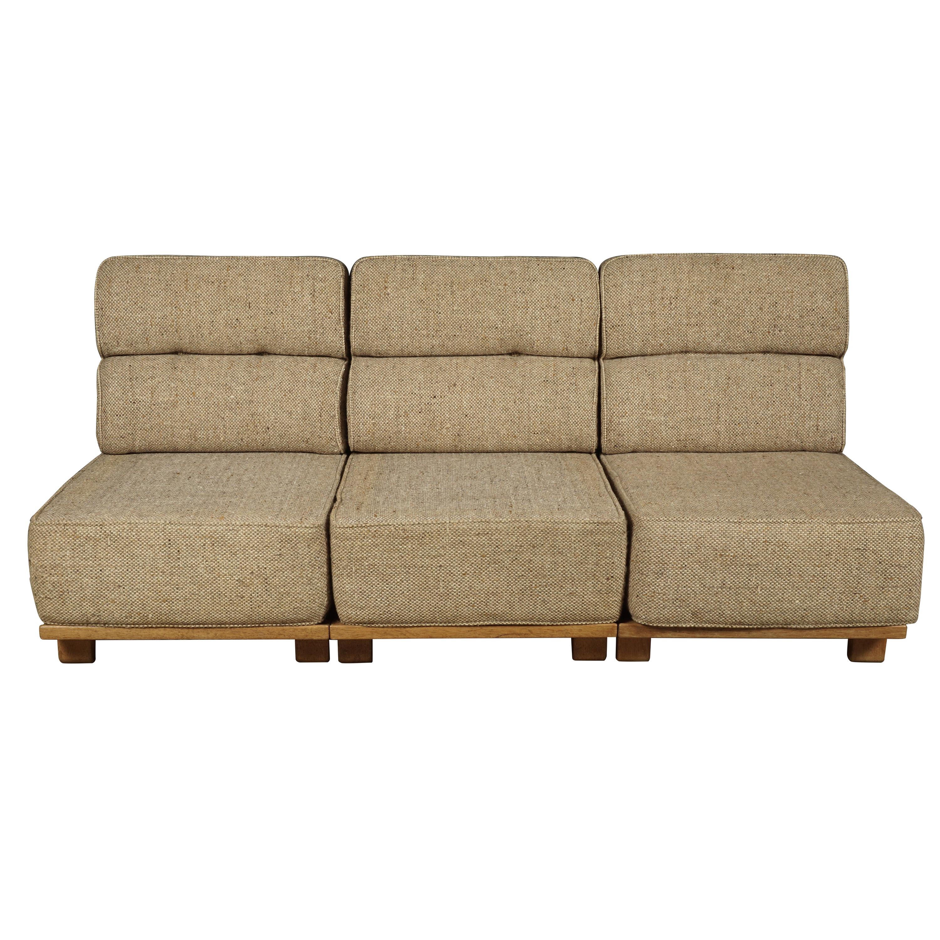 Vintage Guillerme et Chambron Modular Sofa, France, 1960s