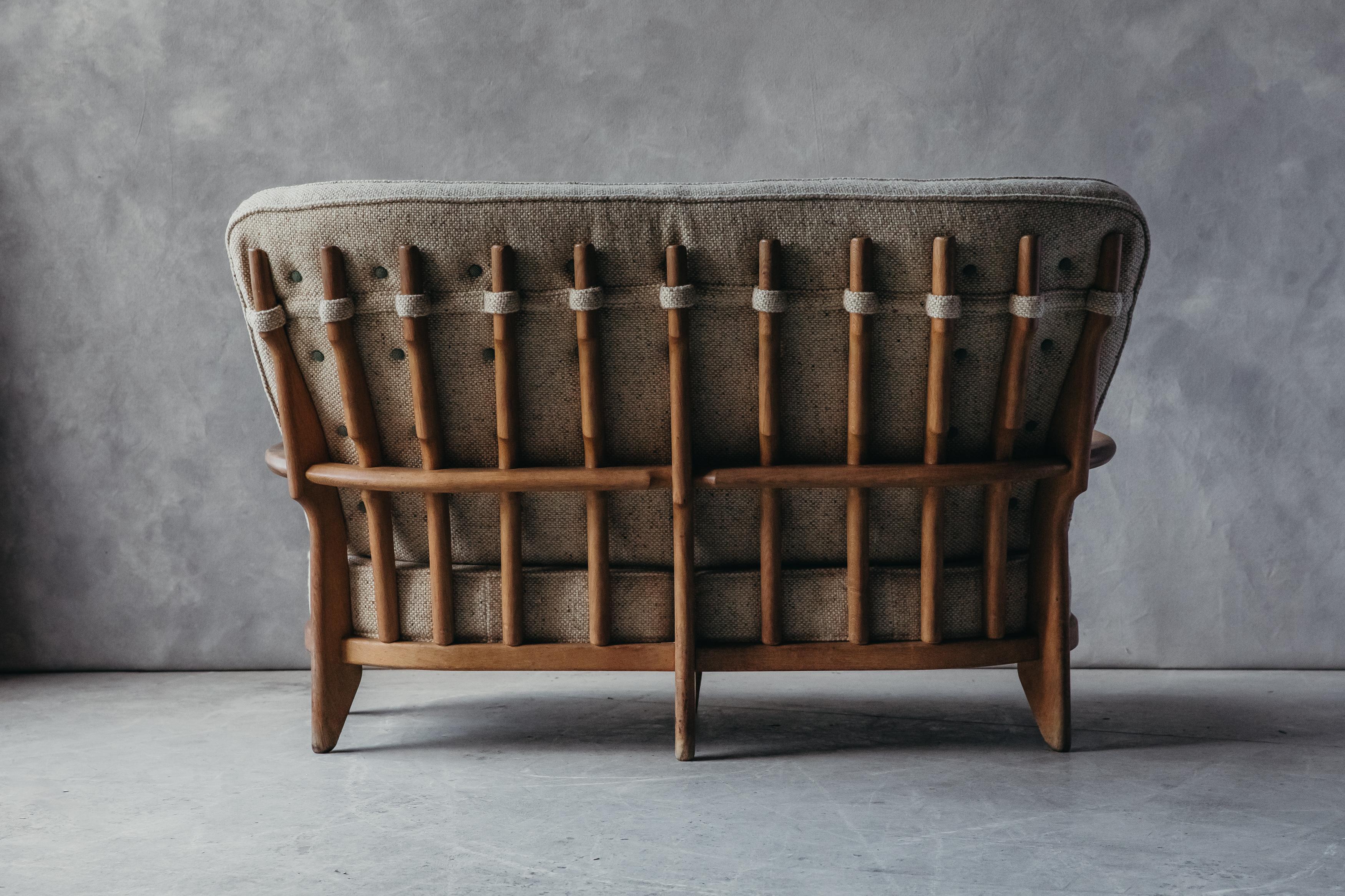 Mid-20th Century Vintage Guillerme et Chambron Sofa from France, circa 1950