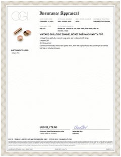 Vintage Guilloche Enamel Rouge Pots et Vanity Pot