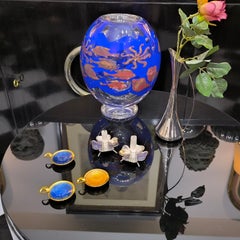 GIFT Vintage Guilloche Gilt / Enameled Ashtrays - Set of Three - Denmark, 1960s