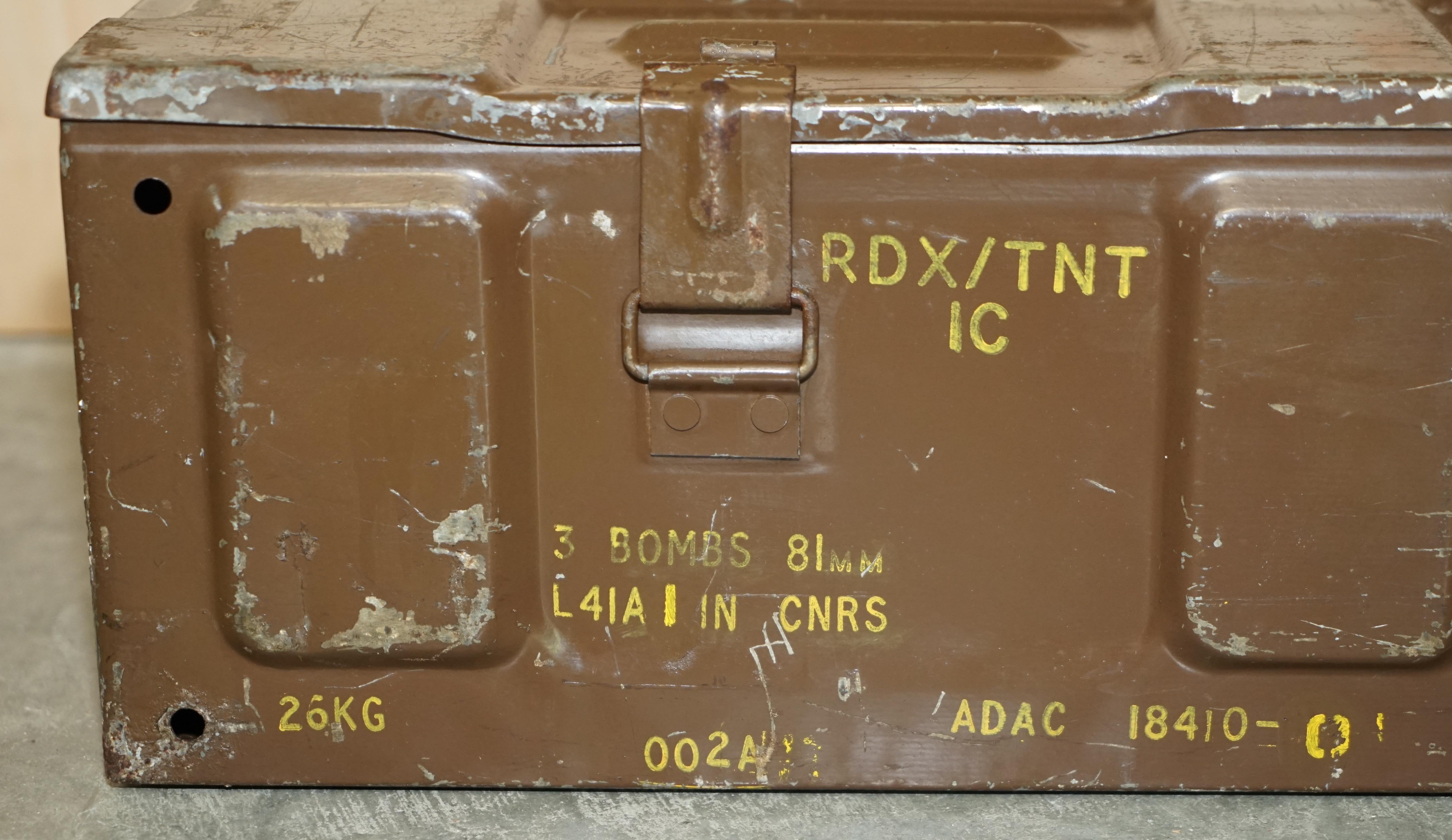 European Vintage Gulf War Military Campaign Used Ammunition Bomb Box Period Patiia For Sale