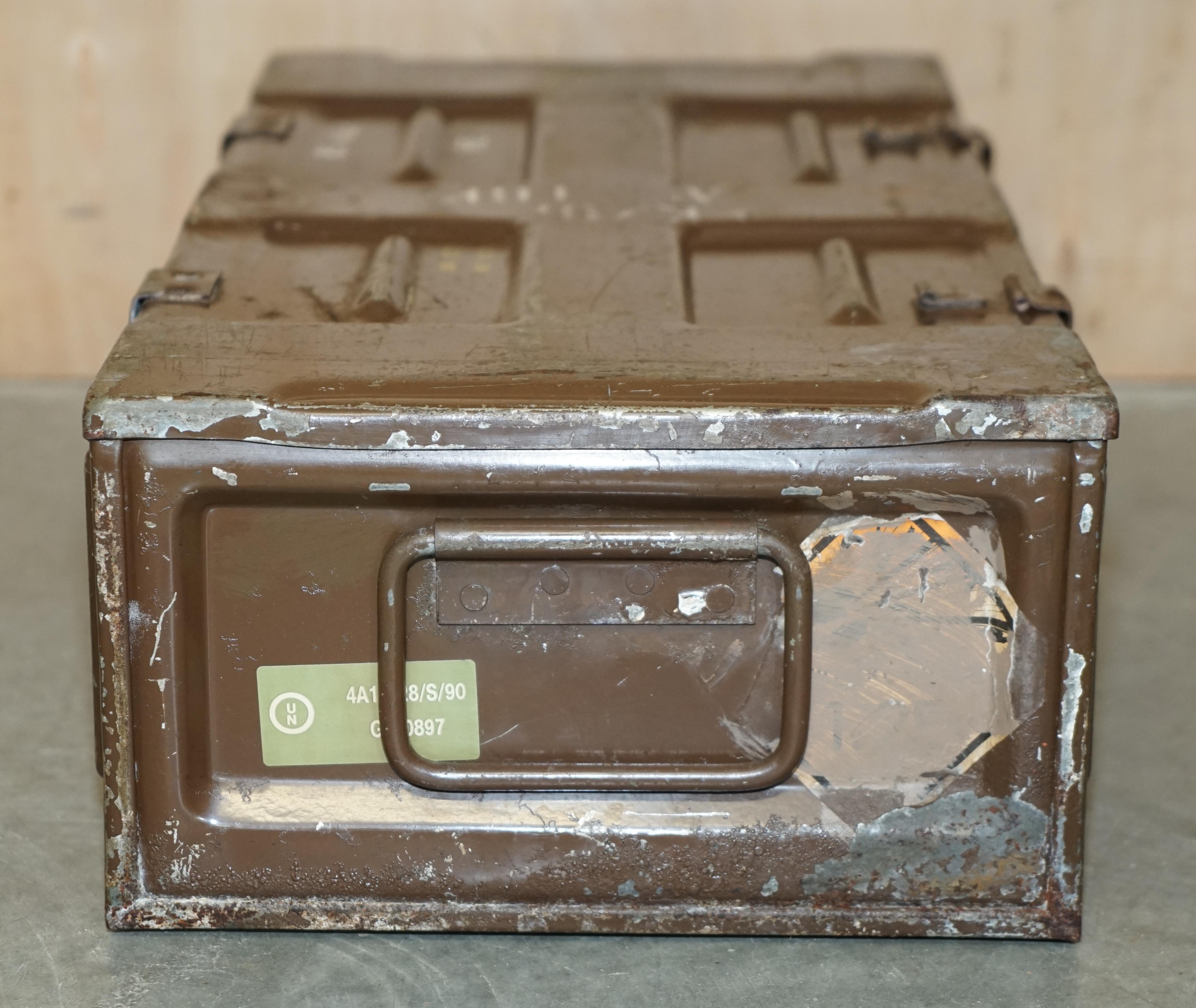 Metal Vintage Gulf War Military Campaign Used Ammunition Bomb Box Period Patiia For Sale