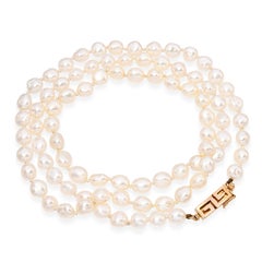 Vintage Gump's 14k Yellow Gold Pearl Necklace
