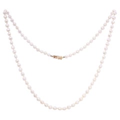 Vintage Gump's 14k Yellow Gold Pearl Necklace