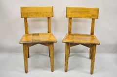 Vintage Gunlocke Mid Century Modern Maple Wood Side Chairs - a Pair