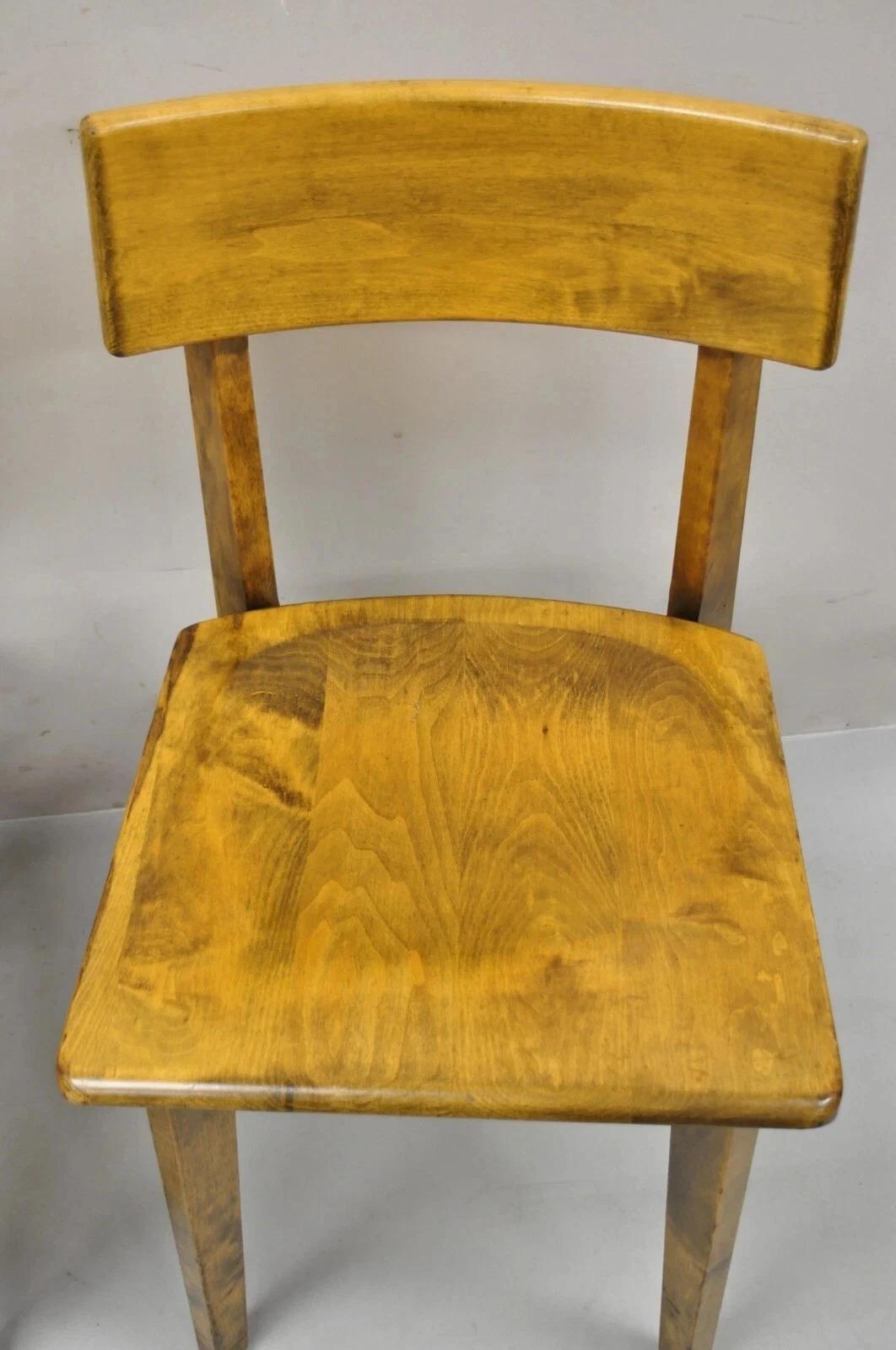 Vintage Gunlocke Mid Century Modern Maple Wood Side Chairs - a Pair In Good Condition For Sale In Philadelphia, PA