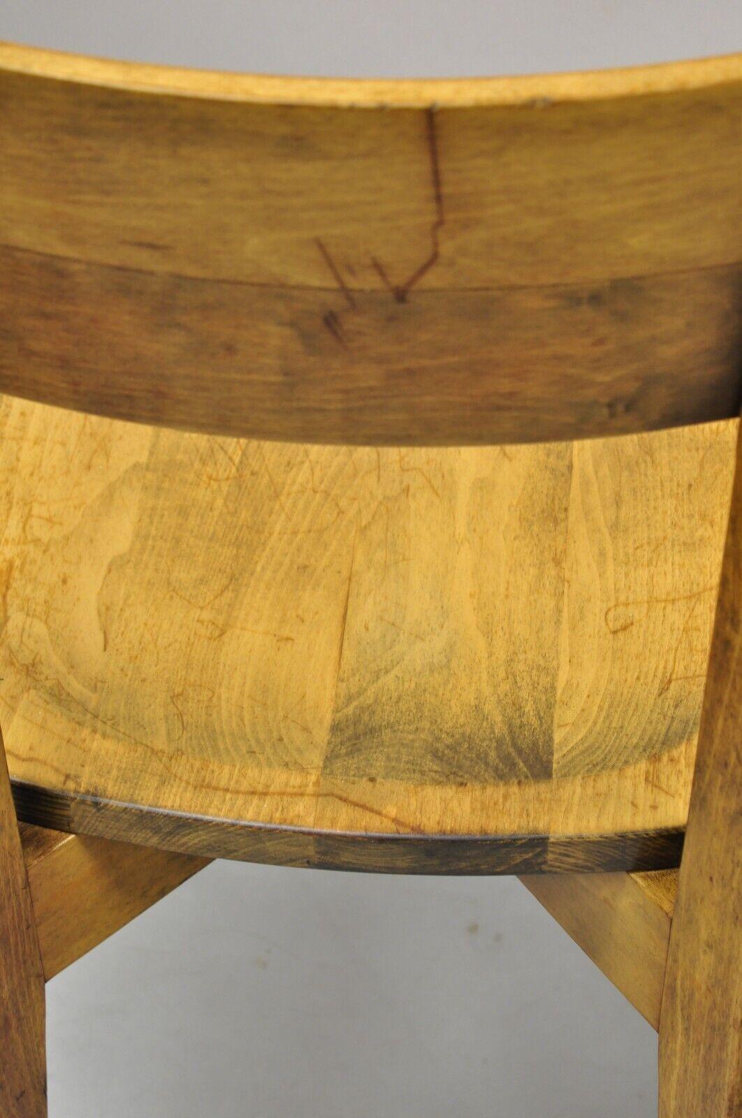 Paire de chaises d'appoint vintage en bois Gunlocke, de style moderne du milieu du siècle dernier en vente 5