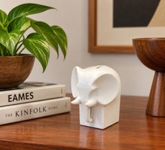 Vintage Gunnar Cyrén for Dansk White Porcelain Elephant Coin Bank, Japan