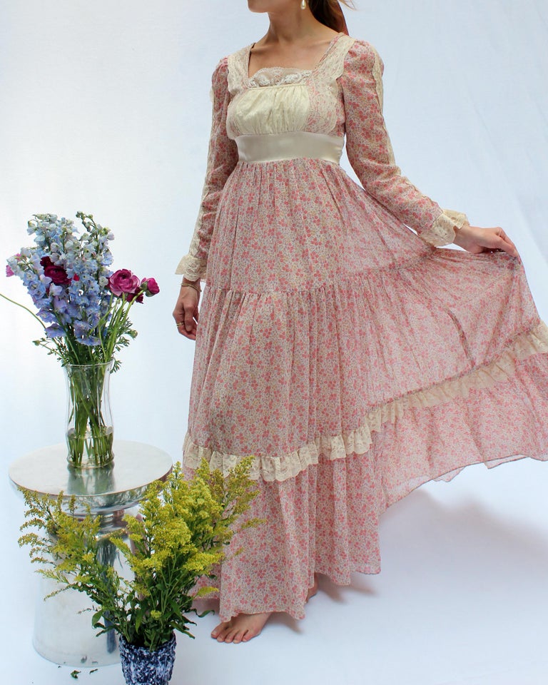 white christmas dresses 1970s Gunne Sax Black Maxi Sun Dress – Hello Vintage main image 0