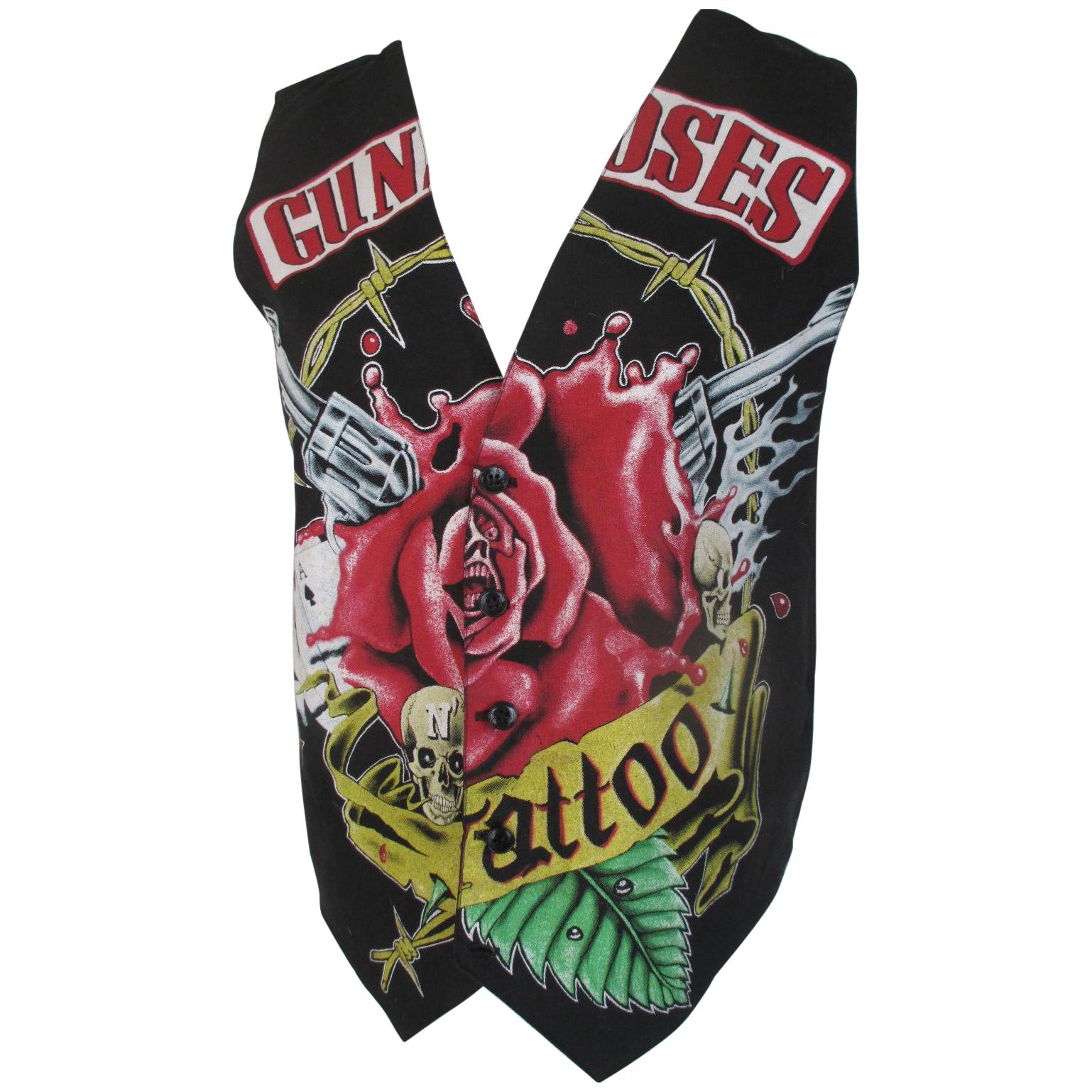 vintage Guns & Roses tattoo rock and roll "Jocker" vest