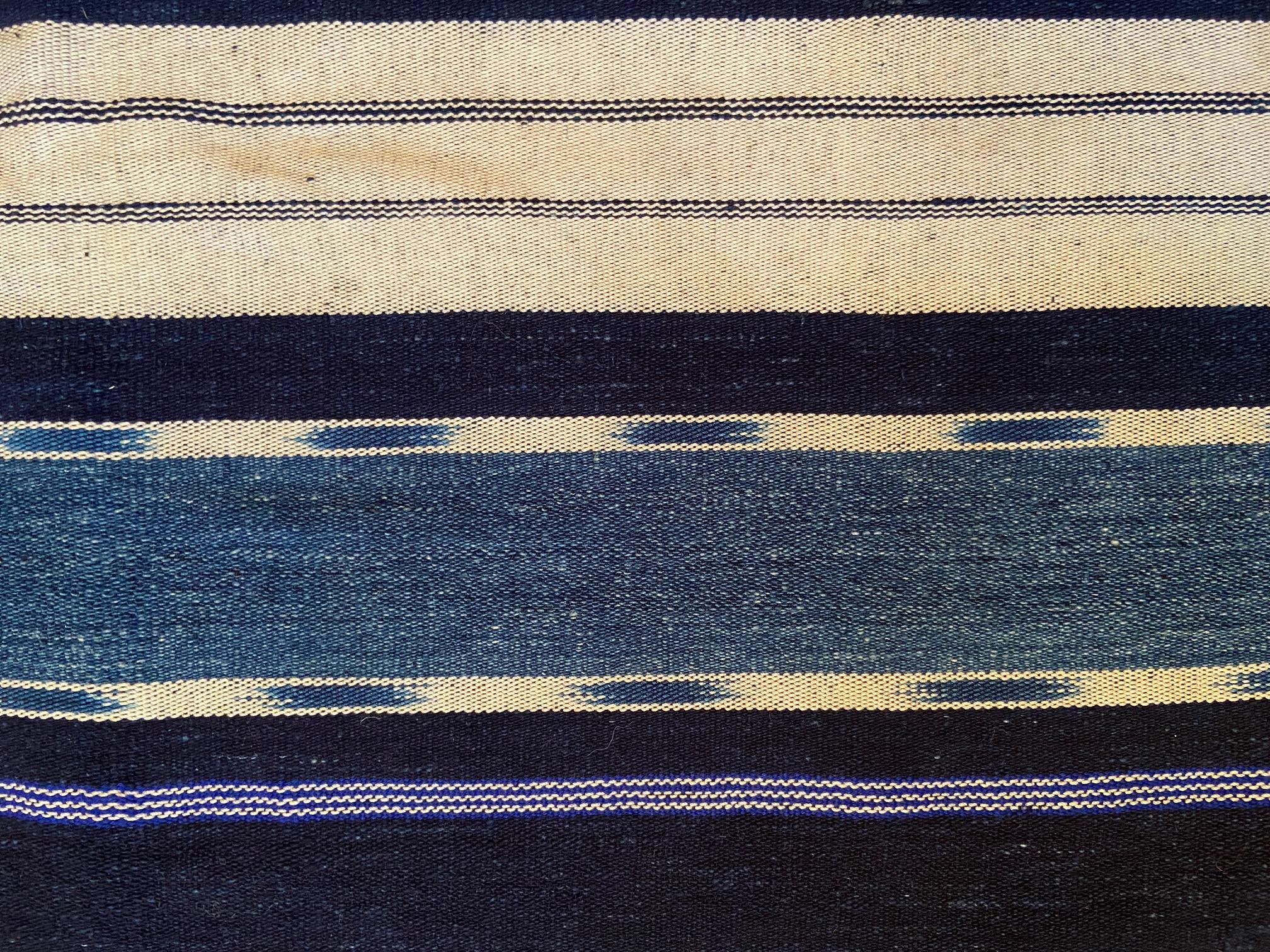 Vintage Guro Chief’s Cloth Textile in Blue with Ikat Pattering, Nigeria ...